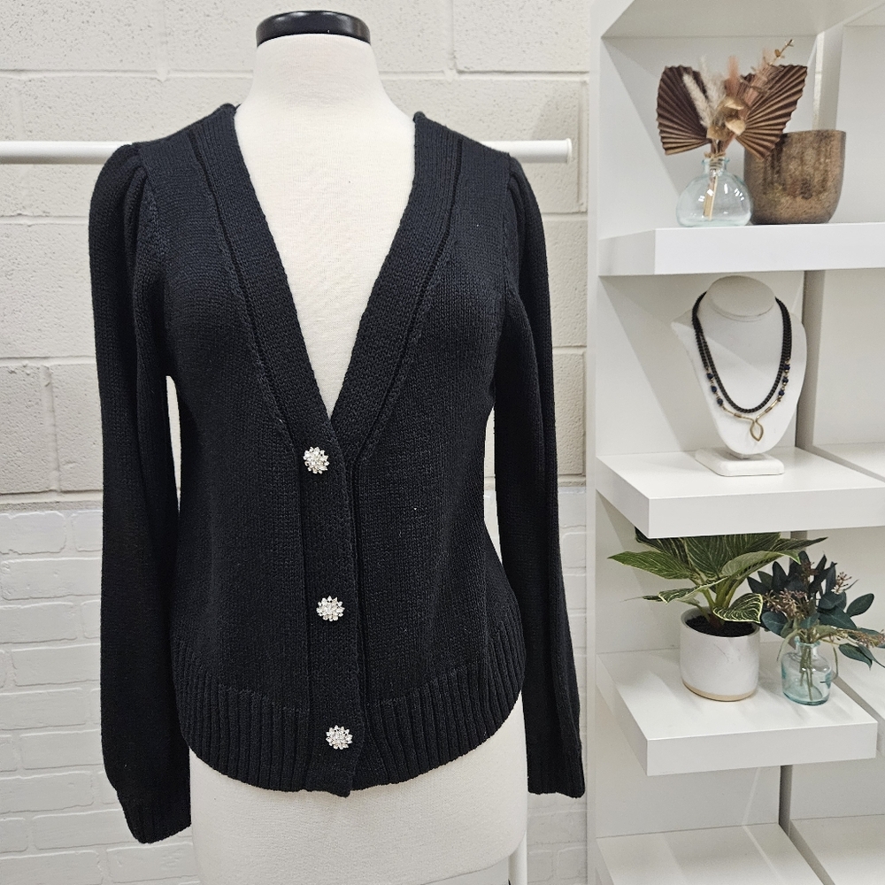 Rhinestine Button Cardigan